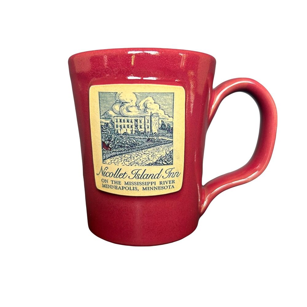 Deneen Pottery Coffee Mug, collectible, red glaze, Nicollet Island Inn